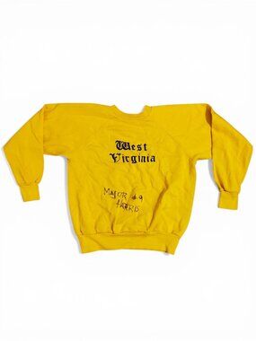 Vintage 80s West Virginia WVU Moutaineer Football Major Harris Signed Sweatshirt